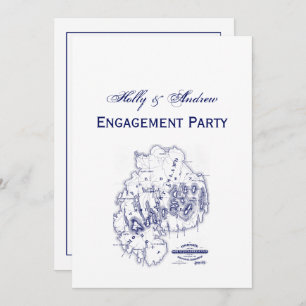 Vintage stilisierte Mount Desert Island MN Karte B