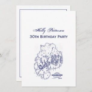 Vintage stilisierte Mount Desert Island MN Karte B