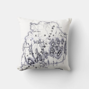 Vintage stilisierte Mount Wüste Insel MN Karte Sch Kissen