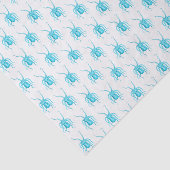 Vintage stilisierte Octopus Spread Arms #2 Aqua Seidenpapier (Ausschnitt)