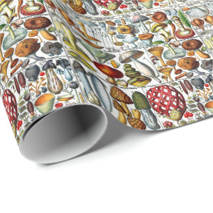 Vintage stilisierte Pilze DIY-Farbe BG Geschenkpapier