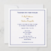 Vintage stilisierte Polo-Match Zeichne #1 Blau Einladung (Rückseite)