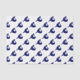 Vintage stilisierte Robbe Seelöwe Silhouette Blau Seidenpapier