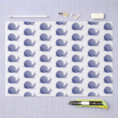 Vintage stilisierte Schnecke Zeichnend #2 Blue Seidenpapier (Handwerk)