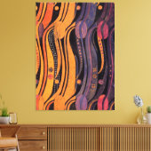 Vintage stilisierte Tulips Leinwanddruck (Insitu (Wohnzimmer))