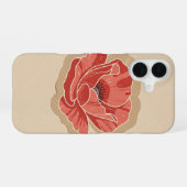 Vintage stilisierter Mohn iPhone 16 Hülle (Rückseite (Horizontal))