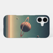 Vintage stilisierter Planet iPhone 16 Hülle (Rückseite (Horizontal))