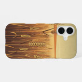 Vintage stilisiertes Weizenfeld iPhone 16 Hülle (Rückseite (Horizontal))