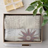 Vintage Stilkarte mit Compass Seidenpapier (Geschenk)