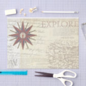 Vintage Stilkarte mit Compass Seidenpapier (Handwerk)