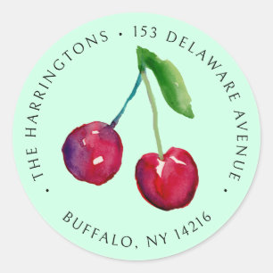 Vintage Stilkirchen Minze Grüne Rücksendeadresse Runder Aufkleber