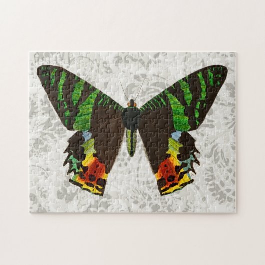 Vintage Stilkolorierte Schmetterlingspuzzle Puzzle (Horizontal)