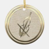 Vintage Stille Gold Keramik Locarno Ornament (Vorne)