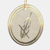 Vintage Stille Gold Keramik Locarno Ornament (Links)