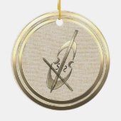 Vintage Stille Gold Keramik Locarno Ornament (Hinten)