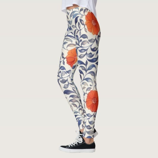 Vintage Stilleaf Orange Blume Leggings (Links)