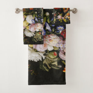 Vintage Stillleben Blume und Früchte Badhandtuch Set
