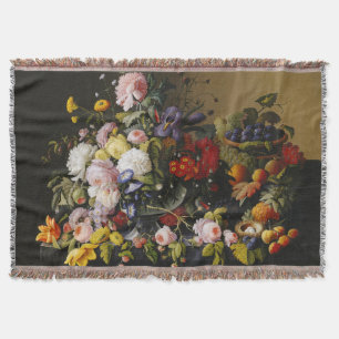 Vintage Stillleben Blume und Früchte Decke