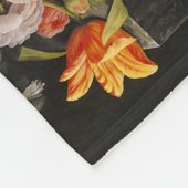 Vintage Stillleben Blume und Früchte Fleecedecke (Ecke)