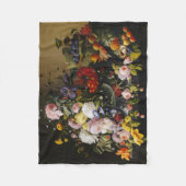 Vintage Stillleben Blume und Früchte Fleecedecke (Vorderseite)