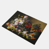 Vintage Stillleben Blume und Früchte Fußmatte (Schrägansicht)