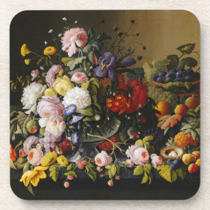 Vintage Stillleben Blume und Früchte Getränkeuntersetzer