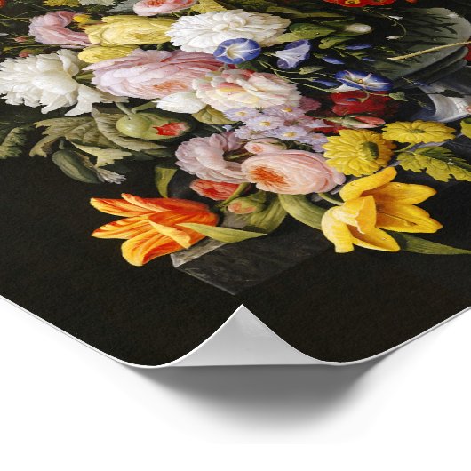 Vintage Stillleben Blume und Früchte Poster (Ecke)