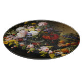 Vintage Stillleben Blume und Früchte Schneidebrett (Ecke)