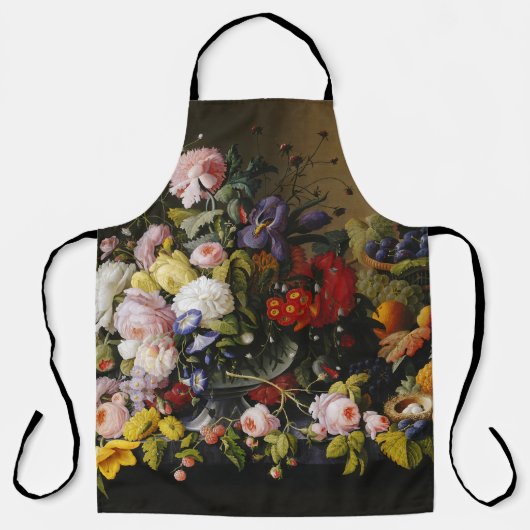 Vintage Stillleben Blume und Früchte Schürze (Vorderseite)