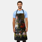 Vintage Stillleben Blume und Früchte Schürze (Getragen)