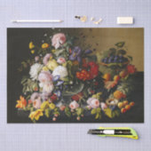 Vintage Stillleben Blume und Früchte Seidenpapier (Handwerk)