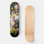 Vintage Stillleben Blume und Früchte Skateboard (Vorderseite)