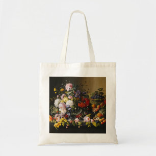 Vintage Stillleben Blume und Früchte Tragetasche
