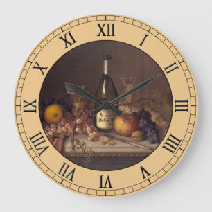 Vintage Stillleben-Gemälde Rund Uhr