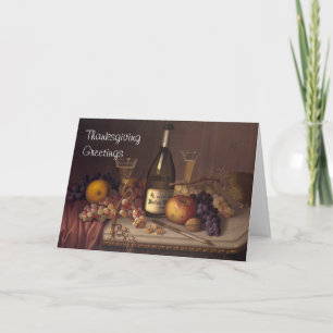 Vintage-Stillleben-Gemälde zum Thanksgiving-Gruß Feiertagskarte
