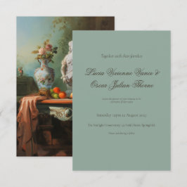 Vintage Stillleben-Ölgemälde Hochzeits-Einladung RSVP Karte