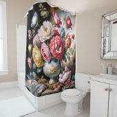 Vintage Stilmalerei Bouquet von Blume Vase Duschvorhang (Beispiel)