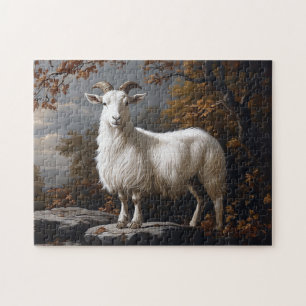 Vintage Stilmalerei mit Proud Ram Puzzle