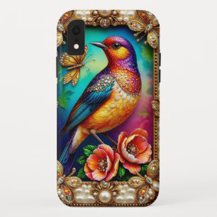 Vintage Stilrahmen mit farbenfrohen Vögeln Case-Mate iPhone Hülle