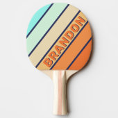Vintage Stilretusche mit fettformatiertem Strichen Tischtennis Schläger (Rückseite)