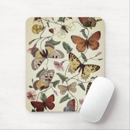 Vintage Stilschmetterlinge und Mottenmalerei Mousepad