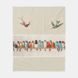 Vintage Stilsperre von Perched Birds Fleecedecke