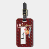 Vintage Stimmung Personalisiert Gepäckanhänger (Vorderseite vertikal)