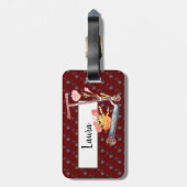 Vintage Stimmung Personalisiert Gepäckanhänger (Rückseite vertikal)