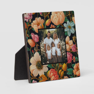 Vintage stimmungsvolle dunkle Blumen personalisier Fotoplatte