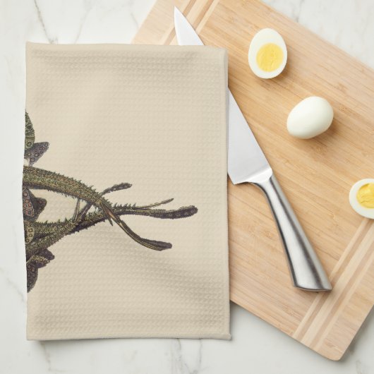 Vintage Stingrochen, Meerestiere Geschirrtuch (Viertel Falte)