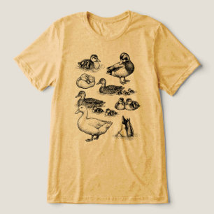 Vintage Stockenten-Entchen-Skizze Tri-Blend Shirt