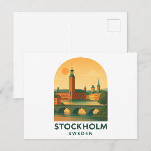Vintage Stockholm Schweden Reise – Skandinavisch Postkarte