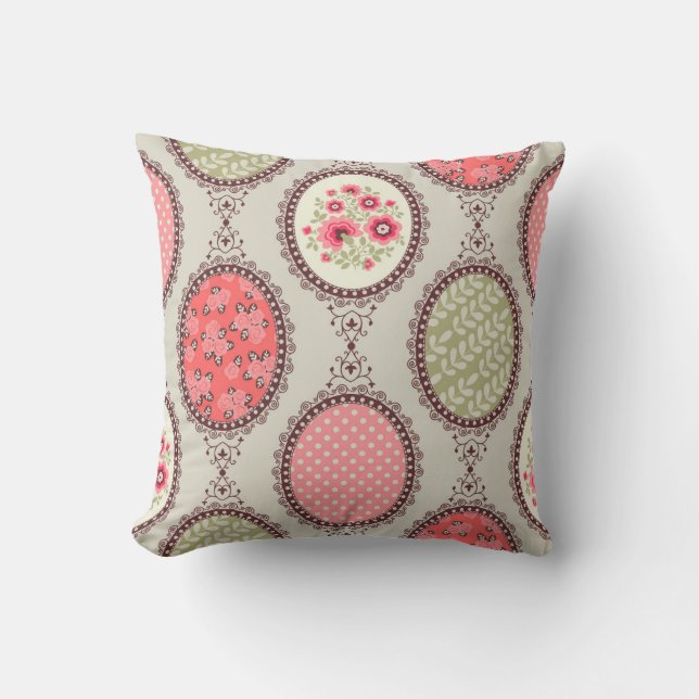 Vintage-Stoff: Nahtloses Patchwork-Design. Kissen (Vorderseite)
