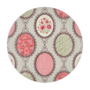 Vintage-Stoff: Nahtloses Patchwork-Design. Schneidebrett